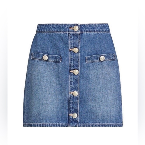 L'Agence $265 Kris Mini Button Denim Skirt Size 29 - Picture 5 of 8